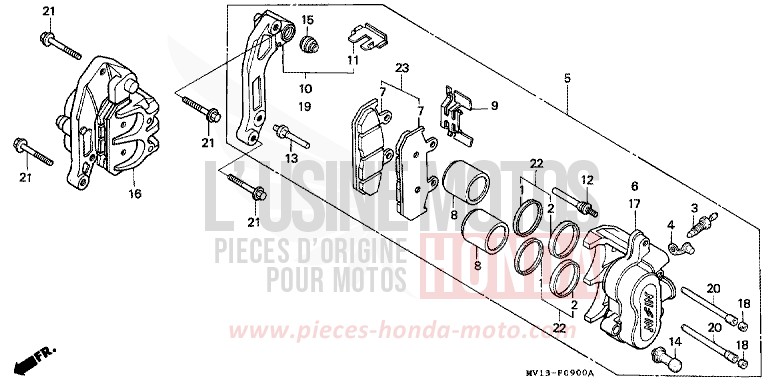 VORDERRAD-BREMSSATTEL von Africa Twin 750 NH138G (NH138G) von 1992